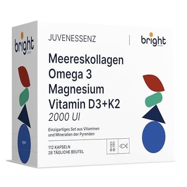 Langlebigkeits-Management - Vitamin D3 K2 2000 ie + Omega 3 + Magnesium + Meeres Kollagen mit Hyaluronsäure – Ohne Gentechnik, PHYTO GUIDE | Optimale Formel für Gesundheit und Wohlbefinden