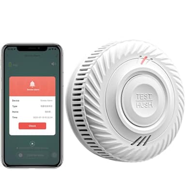 RISOON Smart Rauchmelder, WLAN-Rauchmelder, kompatibel mit Tuya/Smart Life APP，Kein Gateway erforderlich ，85 dB Warnsignal, vernetzter Mini-Rauch- und Feuermelder,S100B-CR-W (1er Pack)