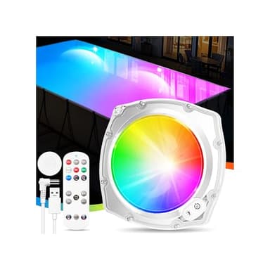 DeeprBetter Poolbeleuchtung Unterwasser mit Fernbedienung, Akku Pool Beleuchtung Magnetisch mit 9 Beleuchtung Modi, IP68 wasserdichte Whirlpool Lichter Unterwasser Poollampen LED für Spa Badewannen