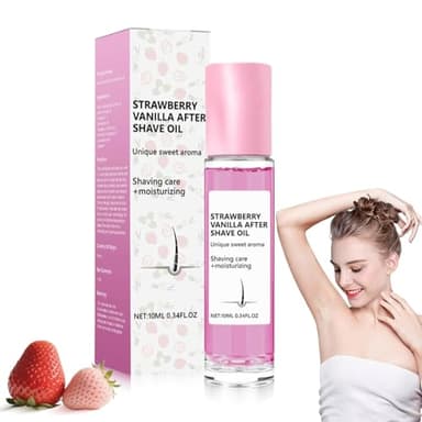 Erdbeer-Vanille After Shave Öl Frauen für glatte Haut, Roll-on After Shave Rasieröl Damen, Verhindert eingewachsene Haare & Trockenheit,Sanftes Rasieröl Feuchtigkeitscreme fur Intimpflege Damen (1)