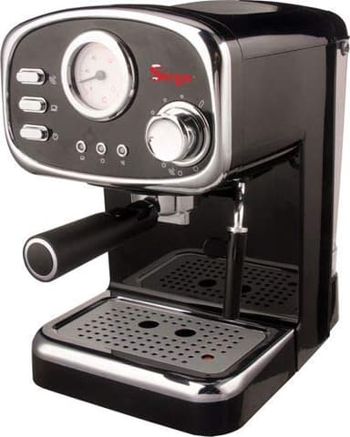 Sirge CREMILDA Caffè Retrò Espressomaschine für ESE Pulver und Pads, 15 bar [Pumpe Made in Italy], 1100 W, Wassertank 1,25 l abnehmbar • Cappuccino Dampfdüse, schwarz