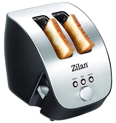 Edelstahl Toaster | 2 Scheiben | Design | Schräg | Toastautomat | Röstautomat | 1000 Watt | Edelstahl-Gehäuse | Stufenlos einstellbar | INOX-Design