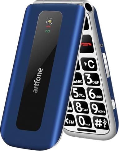 artfone F20 Blau - Seniorenhandy Klapphandy Ohne Vertrag丨2G GSM Handy für Senioren丨Dual SIM Großtasten Mobiltelefon丨2,4 Zoll Farbdisplay丨SOS Notruftaste丨FM Radio丨Sprachansage丨Kurzwahl丨1300mAh Akku