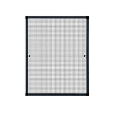 APANA - Fenster Fliegengitter mit Alurahmen & robustem Fiberglasgewebe - Insektenschutz Fenster mit umlaufender Bürstendichtung - Fliegennetz Fenster Montage ohne Bohren (100 x 120 cm | Anthrazit)