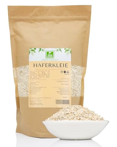 Haferkleie 1000g (2 * 500g) von der Grünen Essenz - natürliche Frühstückscerealien - Kleie aus Haferflocken - geeignet für Keto Brot - Ballaststoffquelle - ohne Zusätze 1kg