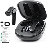 AI Kopfhörer übersetzer In Ear Bluetooth Kopfhörer Kabellos Sprachübersetzer Gerät aktualisierter 144 Sprachen und Acccents Musik Anrufe und Übersetzung für Reisen Lernen (mit Offline-Paket) (Schwarz)
