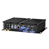 Kinupute Industrie Mini PC, Lüfterloser Desktop Computer i7-1165G7 bis 4.7GHz, Windows 11 Pro, 32G DDR4, 1T NVME SSD, 2xCOM RS232, 4K HDMI/VGA, USB3.0, Gigabit Ethernet, WiFi6, BT5.2, Auto Power On