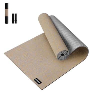 HAPBEAR Yogamatte XXL 213x76cm- 6mm Dick - Aus Naturleinen - Extra Lang Groß Yoga Matte, Rutschfest und Reißfest - Perfekt für Yoga, Meditation, Pilates - Tragetasche Inbegriffen & Resistance Band