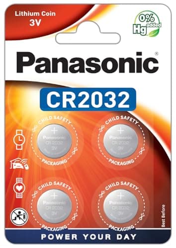 Panasonic CR2032 Lithium Knopfzelle, 3V, 4er Pack
