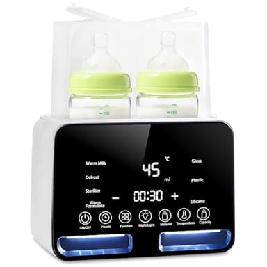 11-in-1 Flaschenwärmer Baby – Babyflaschen Wärmer & Milchwärmer mit Dampf-Sterilisator, Auftauen, Timer, Echtzeit-Temperaturanzeige & Warmhaltefunktion, Muttermilch Erwärmer mit Touchscreen