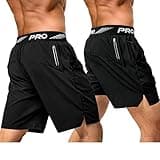aquota 2er Pack 9" 5" Herren Sport Shorts Trainingsshorts Laufshorts Sporthose Laufhose Jogginghose Kurze Schnell Trocknend Reißverschlusstasche