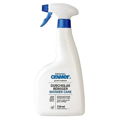Cramer® Duschglas-Reiniger 750 ml I Sprühreiniger für Echtglas-Duschabtrennungen & Duschkabinen I materialschonendes Putzmittel für beschichtete & unbeschichtete Glasoberflächen