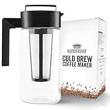 Rummershof Cold Brew Coffee Maker 1 Liter BPA-frei - Kaffeebereiter aus Kunststoff + gratis Ersatzfilter - Das Geschenk Für Kaffeeliebhaber + 1 gepflanzter Baum