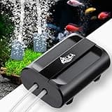 AQQA Aquarium Luftpumpe,Einstellbar Aquarium Sauerstoffpumpe mit 2 Luftauslässen,5W Ultra Leise Sauerstoffpumpe für Aquarium,Aquarium Luftpumpe mit komplett Zubehör,bis zu 800L