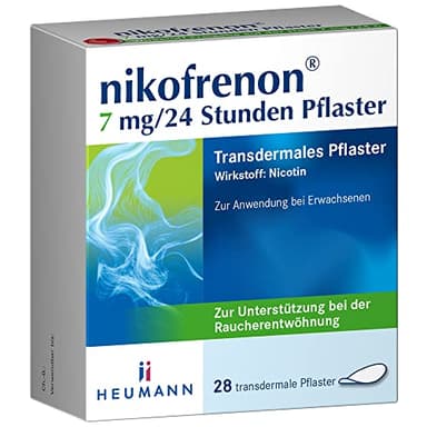 nikofrenon 7 mg/24 Stunden Pflaster - Nikotin-Pflaster zur Unterstützung der Raucherentwöhnung, mindert Entzugserscheinungen bei Nikotin-Abhängigkeit, transdermale Pflaster, 24h Wirkung, 28 St