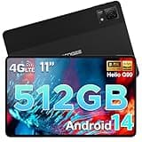 DOOGEE T40 Tablet 11 Zoll Android 14 Tablet Helio G99,20GB RAM 512GB ROM(2TB TF), 2.5K Display Gaming Tablet PC,16MP+8MP, 8580mAh Akku, Drawing Tablet LTE 4G Dual SIM/Face ID/TÜV/GPS/Widevine L1