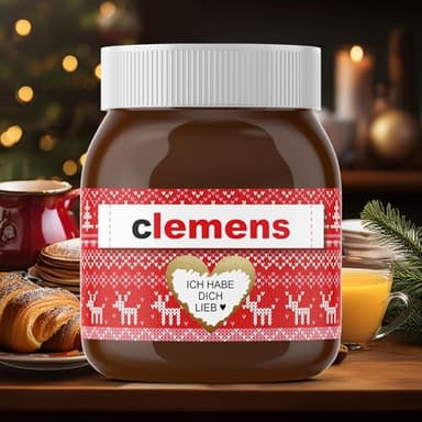 Etikett mit Rubbellos | z.B. für Nutella | Weihnachten | Geschenke | Name | Personalisierung mit Wunschtext | Gutschein | Geschenk | Personalisiertes Label | Weihnachtsgeschenk | goldenes Rubbelherz