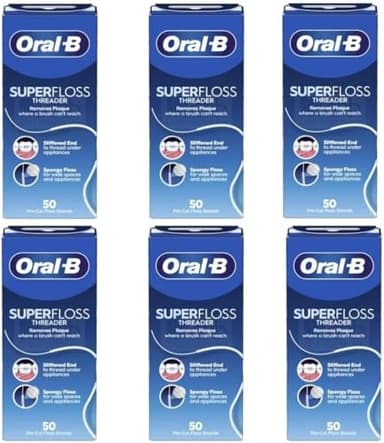 Oral-B Super Floss 50 Stück vorgeschnitten, 100 g, 013-6440 * 6, 6 Stück
