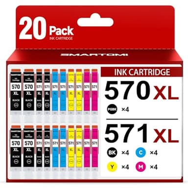 570 571 Druckerpatronen kompatible für Canon PGI-570 XL CLI-571 XL 20er-Pack für Pixma TS5050 MG5750 TS5055 TS5051 MG6850 TS5053 MG5753 MG5751 TS8050 MG7750 MG6853 MG6852 MG5700