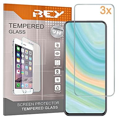 REY Pack 3X Bildschirmschutz aus gehärtetem Glas für ZTE AXON 20 5G - ZTE AXON 30 5G, Schutzfolie, Displayschutzfolie 9H+ Härte, Anti-Kratzen-Öl-Bläschen