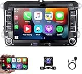 CAMECHO Android 13 Autoradio mit Wireless CarPlay Android Auto für VW Volkswagen Seat Golf Passat Jetta Tiguan Touran, 7 Zoll Bildschirm Bluetooth Autoradio mit GPS WiFi HiFi SWC+Rückfahrkamera+MIC