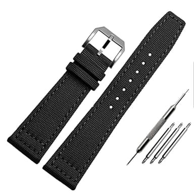 BONOOL Nylon Uhrenarmband für IWC Portugieser Pilot Serie 20mm 21mm 22mm Armbanduhren Band Canvas Armband Schwarz Blau Grün Uhrenarmband