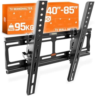 RICOO R09 TV Wandhalterung Fernseher Halterung 40-85 Zoll TV Halterung Flach Slim bis 95 kg VESA 200x200 - VESA 400x400 Wandhalterung Fernseher Wand Fernsehhalterung Neigbar auch 43 55 75 65 Zoll