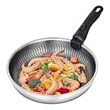 AMZCHEF Bratpfanne 28 cm, Edelstahl Pfanne Induktion mit abnehmbarem Griff, Antihaftbeschichtung, spülmaschinenfest,edelstahlpfanne für alle Herdarten
