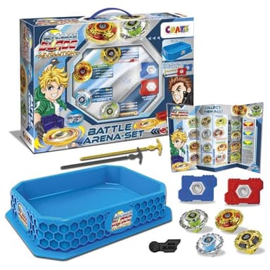 CRAZE BLADE XXL Battle Set 4er Blade Metall Kampfkreisel inkl. Zubehör Kampfarena, Arena Kreisel für Kinder Burst Kreisel spielzeug jungen 32800