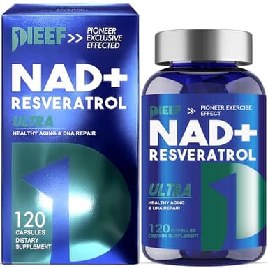 NAD+ Supplement 1500mg mit Resveratrol, 120 Kapseln, Zelluläre Energie & Stoffwechselunterstützung, NMN Alternative für Männer & Frauen
