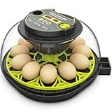 TRIOCOTTAGE Brutautomat 12 Eier mit Feuchtigkeit,Wasserversorgung,Automatischem Eierwender und Temperaturkontrolle.Brutschrank Inkubator für Hühner,Wachtel,Enten und Geflügel Eierbrüter.