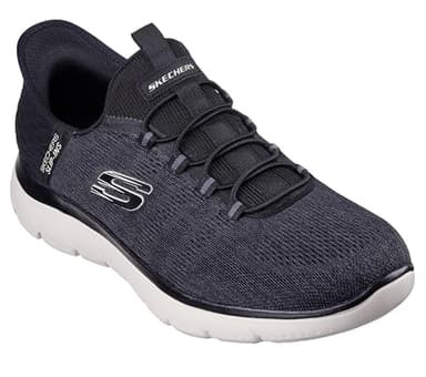 Skechers Summits Key Pace Herren-Slipper zum Reinschlüpfen, Schwarz/Schwarz, 10.5 Wide