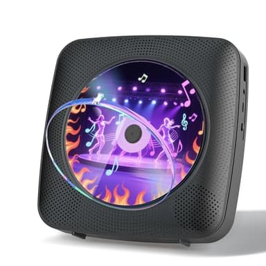 Gueray Tragbarer CD Player Tragbar : Radio CD Players Kinder CD-Player Discman mit 1800mAh Akku Lautsprecher abnehmbaren Staubschutzabdeckung Fernbedienung UKW-Radio USB AUX Funktion Schwarz
