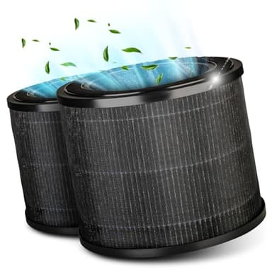 Grundig Luftreiniger Allergiker Air Purifier - Extra leise - Hepa Filter mit Premium AKTIVKOHLEFILTER I filtert 99,9% Staub/Pollen/Viren I Automatikmodus, Luftqualitätsanzeige - 49m2 (2 Ersatzfilter)