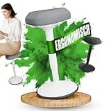 VITALMATE Ergonomischer Bürohocker Höhenverstellbar & rutschfest - Hocker mit Schwingeffekt - Stehhocker fürs Arbeitszimmer & Büro - Ideal als Stehhilfe (Weiß)