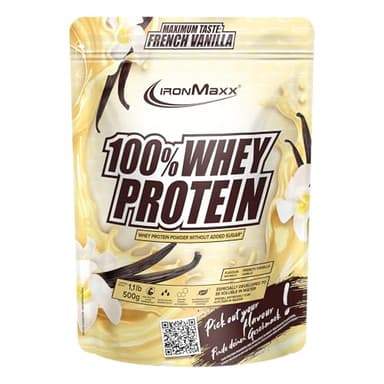 IronMaxx 100% Whey Protein Pulver 500g - Vanille | Cremiger Eiweißshake mit BCAAs & EAAs | High Protein, Low Carb & zuckerarm | Ideal für Muskelaufbau & Fitness
