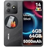 OSCAL Flat 2C Handy Ohne Vertrag Günstig Android 14, 6GB+64GB/2TB SD, Octa-Core 6,56" HD+, 5000mAh Akku, 13MP+8MP Kamera, 4G Dual SIM Smartphone Ohne Vertrag Simlockfreie Handys, GPS/2 Jahre Garantie