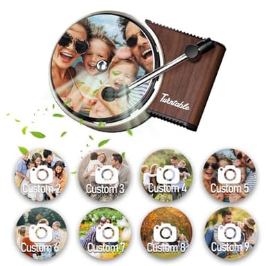 Personalisierter Auto-Lufterfrischer, doppelseitig, benutzerdefinierter Foto-Plattenspieler, Lufterfrischer fürs Auto, Lufterfrischer für Vater, Mutter, beste Freundin, Kollegen (9 Stück)