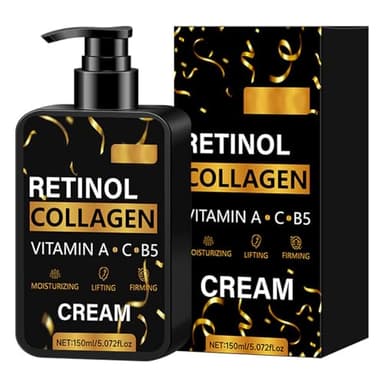 Retinol-Gesichtscreme für Herren, Feuchtigkeitscreme, Anti-Falten-Kollagencreme mit Vitamin A, C, B5, natürliche Nachtcreme, Gesichtspflege für Herren, zur Reduzierung feiner Linien, strafft und