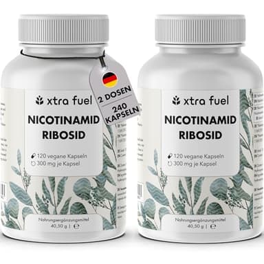 Nicotinamid Ribosid - NAD+ Vorstufe - 240 Kapseln (hochdosiert) - 300mg Nicotinamid Ribosid (NR) pro Kapsel - vegan + laborgeprüft - deutsches Unternehmen