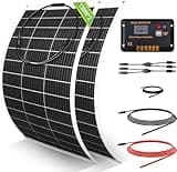 ECO-WORTHY 260 Watt 12 Volt flexibles Solarpanel Kit netzunabhängig Off Grid: 2 Stücke130W Solarpanel + 30A LCD-Display PWM-Laderegler + 5m Solarkabel für Wohnwagen, Wohnmobil, Boot, Kabine, Anhänger