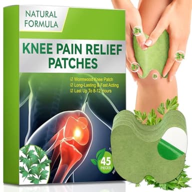 Knieflicken, 45PCS Knie Schmerzlinderung Patchnatürlich, Pain Relief Patch, Kniepflaster Gegen Arthrose, Bequem, wärmend, Schmerzlinderung, Schmerzpflaster for Knee, Back, Muscle Soreness