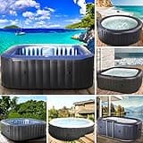 BRAST® Whirlpool aufblasbar MSpa | 4-8 Personen | viele Modelle rund und eckig | Ø 125-224cm | In-Outdoor Pool | bis zu 144 Massagedüsen | inkl. Aufblasfunktion Abdeckung Timer Heizung | Tekapo6