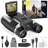 Fernglas Kamera für Erwachsene, 2,4 Zoll Bildschirm 12X Digitalzoom 48MP Bilder 2.5K Videos Kamera, Fernglas für Vogelbeobachtung Jagd Outdoor Abenteuer 32GB