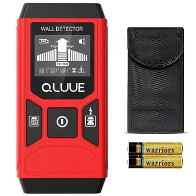 QLUUE Leitungssucher Ortungsgerät 5 in 1 Multifunktionaler Bolzendetektor mit LCD-Display und akustischem Alarm zum Auffinden von Stromleitungen, Holzbalken, Metallrohren usw