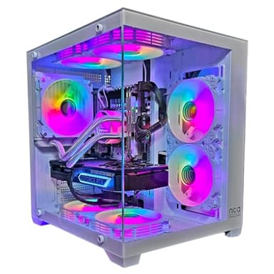 Gaming PC White | NVIDIA RTX 3050 | Intel 18 Core | RGB Lüfter mit Fernbedienung | Wasserkühlung | SSD | Windows 11 | WLAN (32GB RAM 500GB SSD)