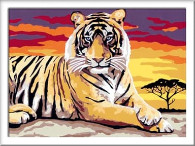 Ravensburger CreArt 28553 - Majestätischer Tiger - Malen nach Zahlen für Kinder ab 11 Jahre, Malset mit Rahmen, Pinsel und Acrylfarben, Geschenk für Mädchen und Jungen