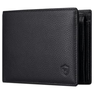 VON HEESEN Leder Geldbörse Herren mit RFID Schutz I Echtleder Geldbeutel für Männer I Münzbörse Portemonnaie Brieftasche Wallet Portmonee (Schwarz)