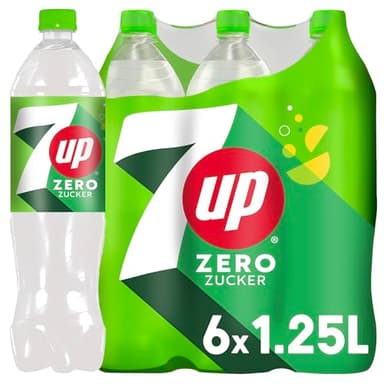 7UP Zero, Zuckerfreie Limonade mit Zitronen- und Limettengeschmack in Flaschen, EINWEG (6 x 1.25 l)