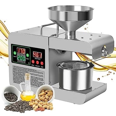 Intelligente Ölpresse für den Hausgebrauch, kleine Ölpresse aus rostfreiem Stahl，Geeignet für die Extraktion von Erdnüssen, Großkopf, Sonnenblumenkernen, Sesamsamen usw, Extraktionskapazität 4-6kg/h